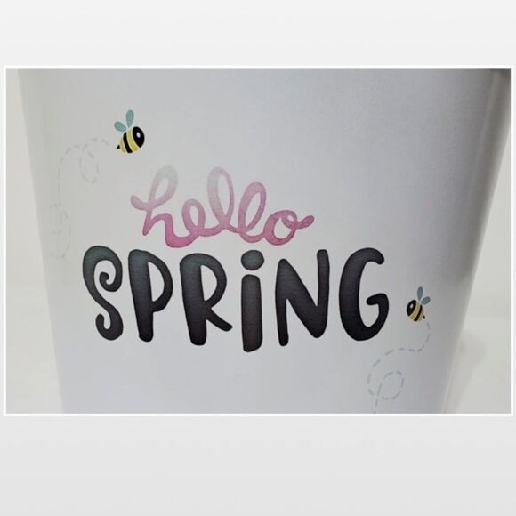 Hello Spring Flower Pot White Bucket - Picture 3 of 11